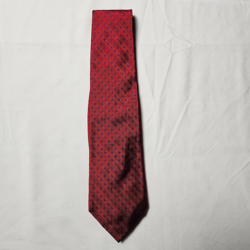 Lauren Ralph Lauren 	Mens Silk Dot Tie Red Blue